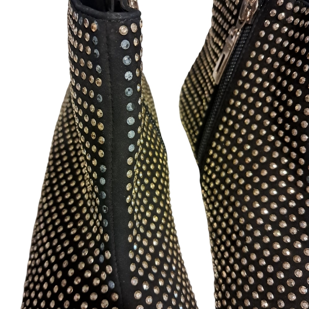 Schutz Leather Studded Black Women's Ankle Boots - Picture 3 of 9